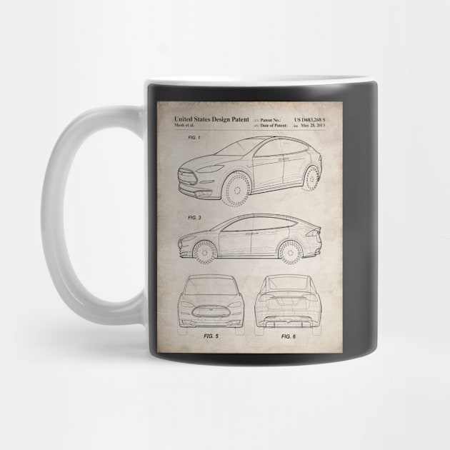 Tesla Model S Patent - Tesla Art - Antique by patentpress